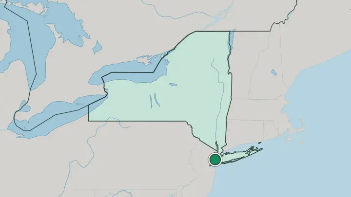 Map of New York City in United States