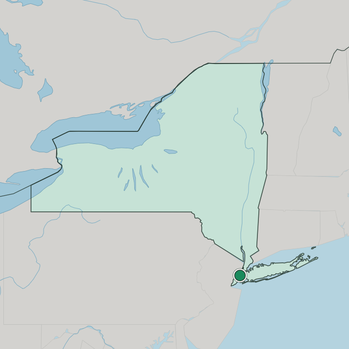 Map showing New York City — In New York