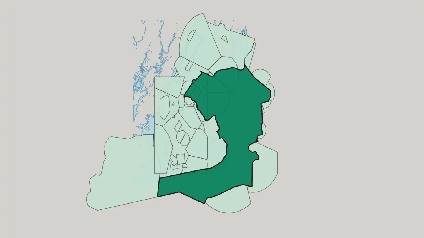 Map of Queens in New York City