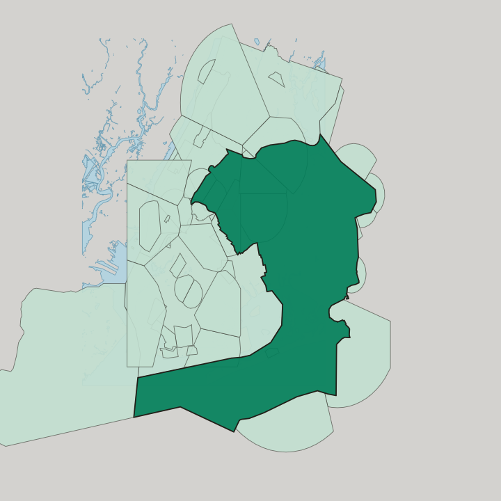 Map showing Queens — In New York City