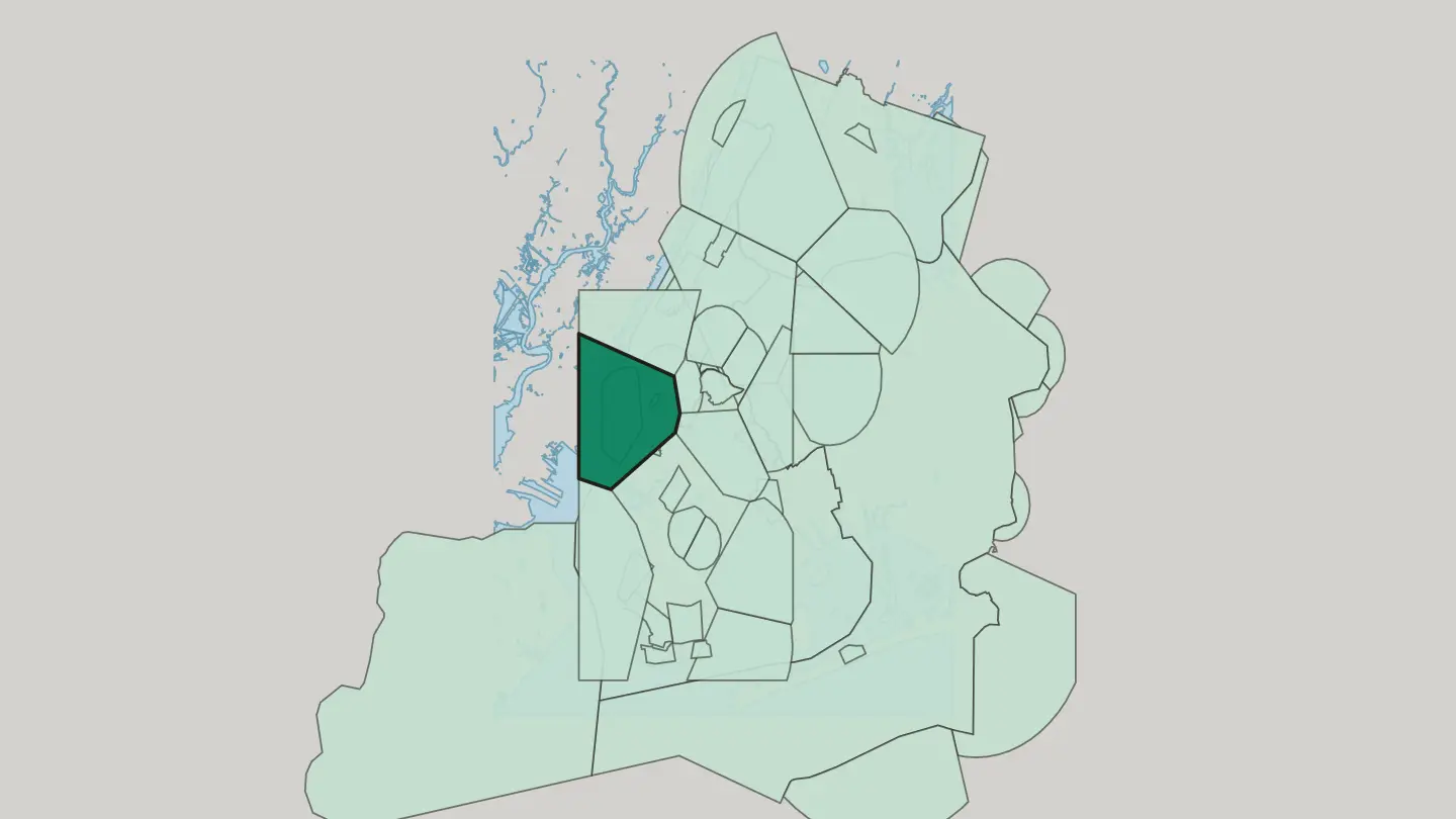 Map of Tribeca in New York City