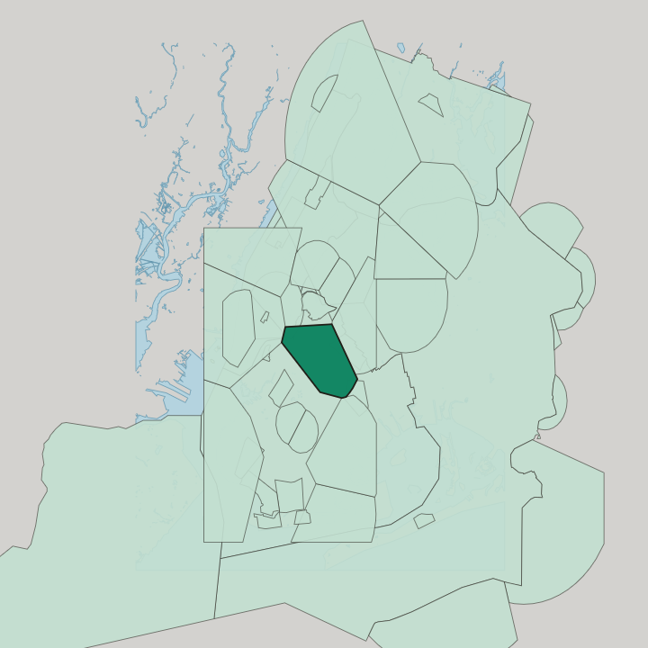Map showing Williamsburg — In New York City