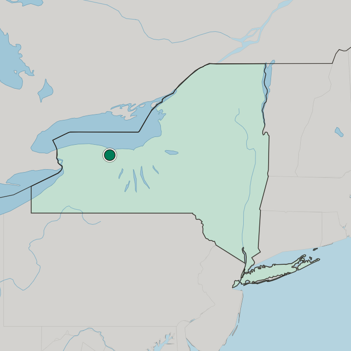 Map showing Rochester — In New York