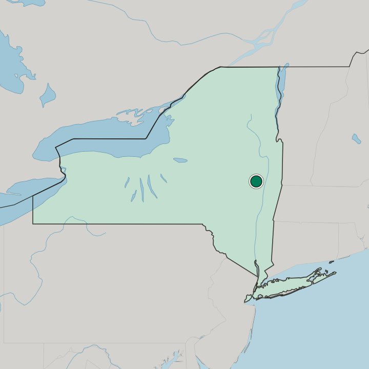 Map showing Schenectady — In New York