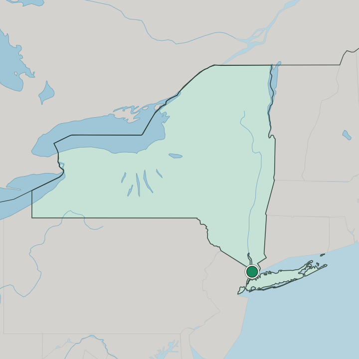 Map showing Yonkers — In New York