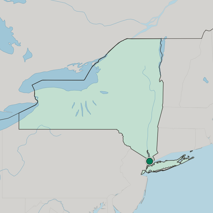 Map showing Yonkers — In New York
