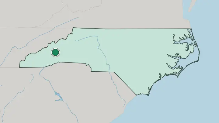Map of Asheville in United States