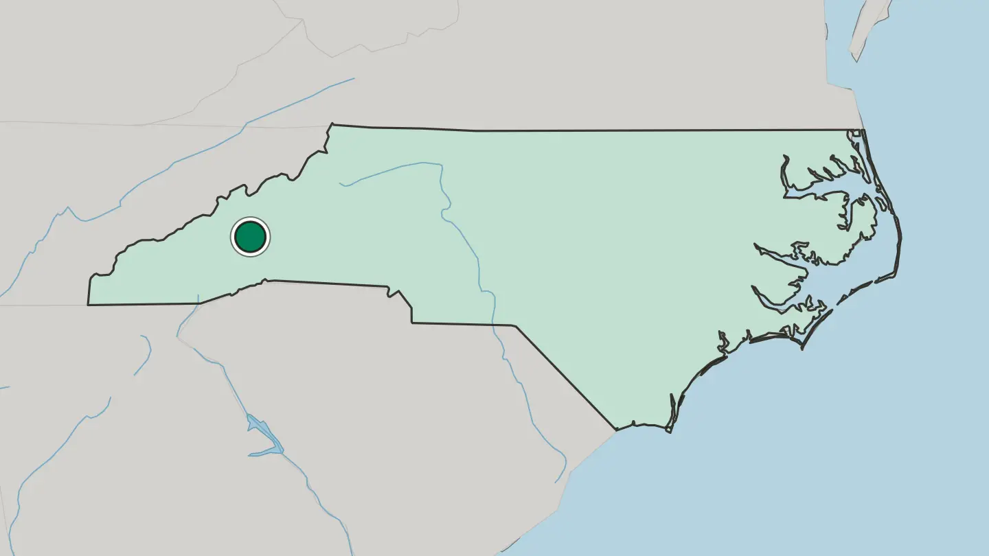 Map of Asheville in United States
