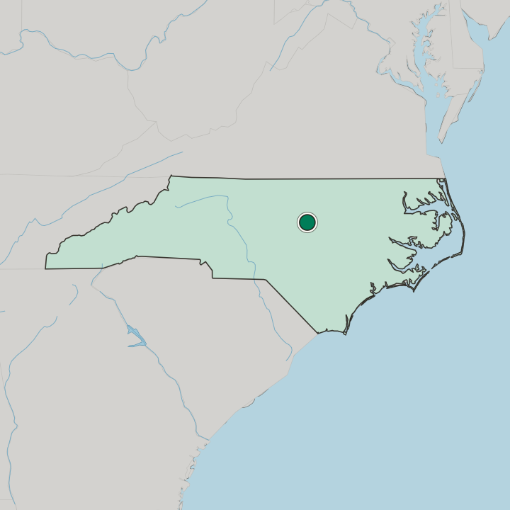 Map showing Cary — In North Carolina