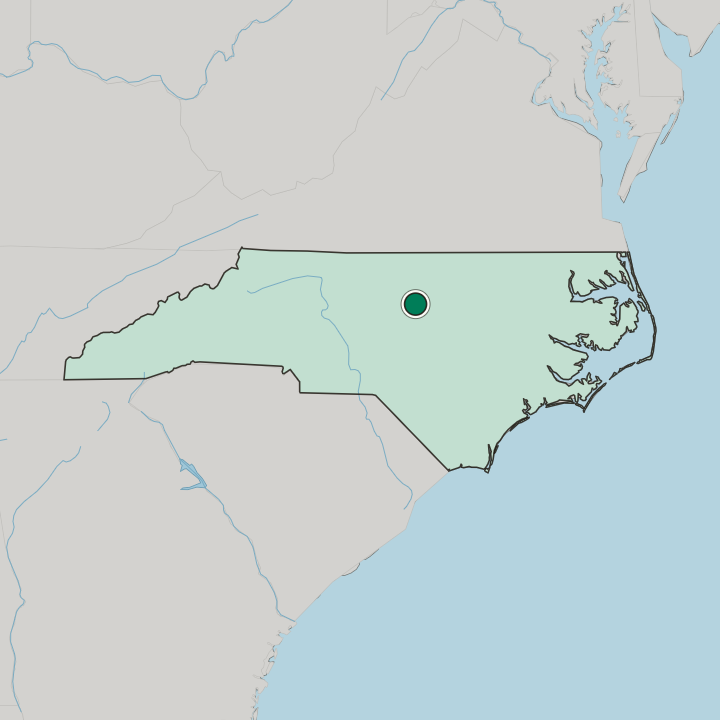 Map showing Chapel Hill — In North Carolina