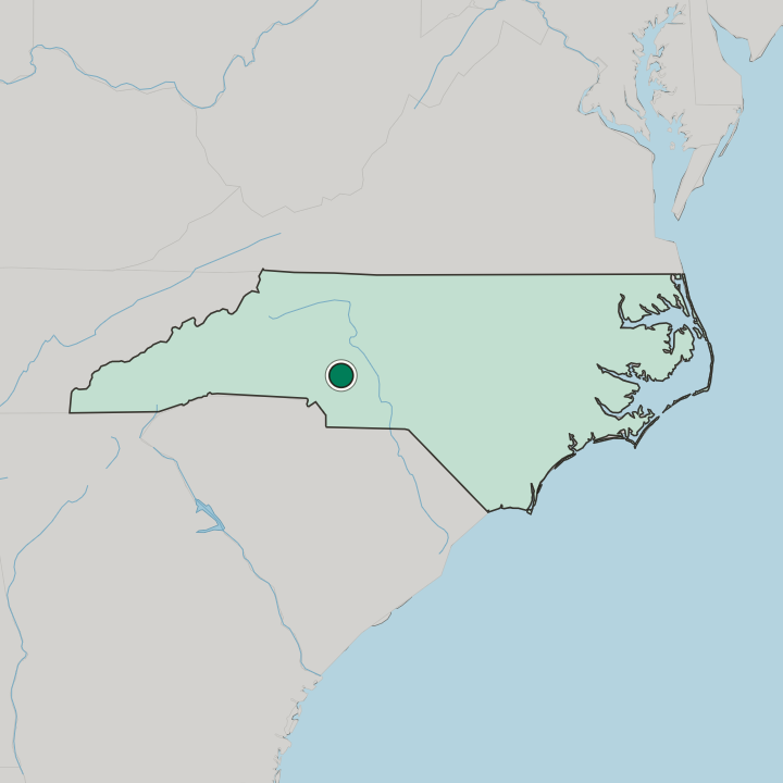 Map showing Concord — In North Carolina