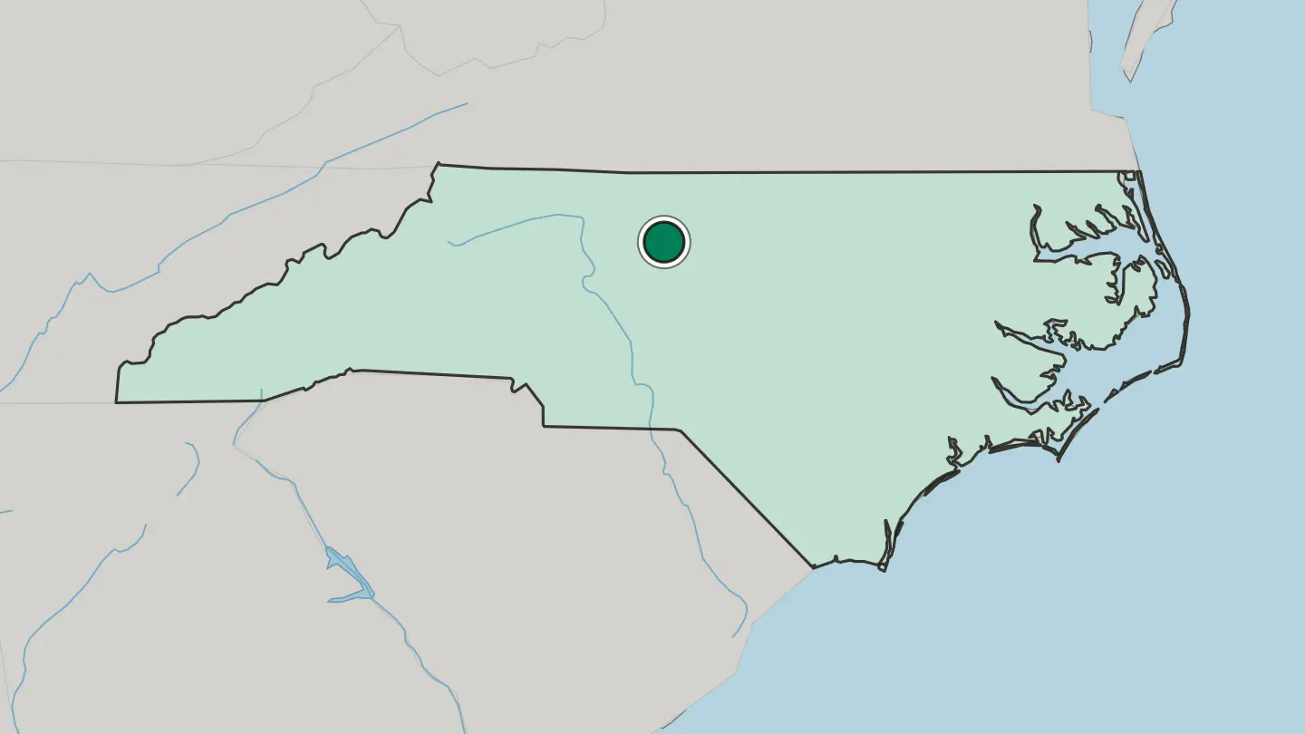 Map of Greensboro in United States