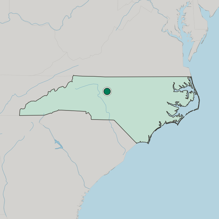 Map showing High Point — In North Carolina