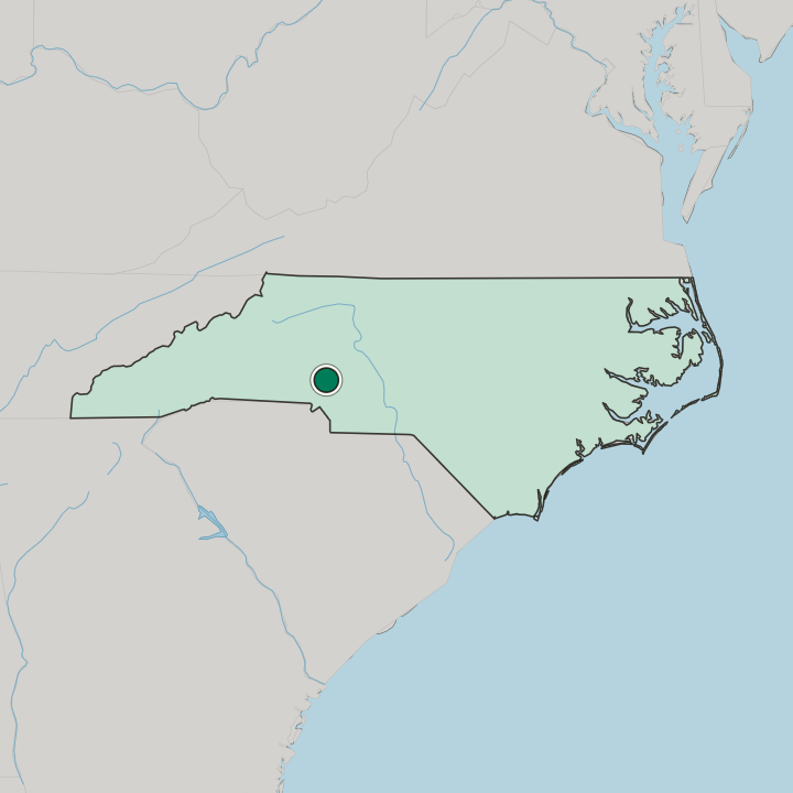 Map showing Huntersville — In North Carolina