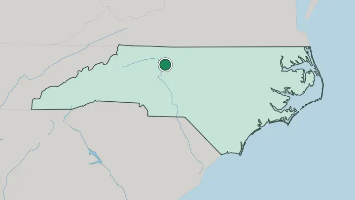 Map of Winston-Salem in United States