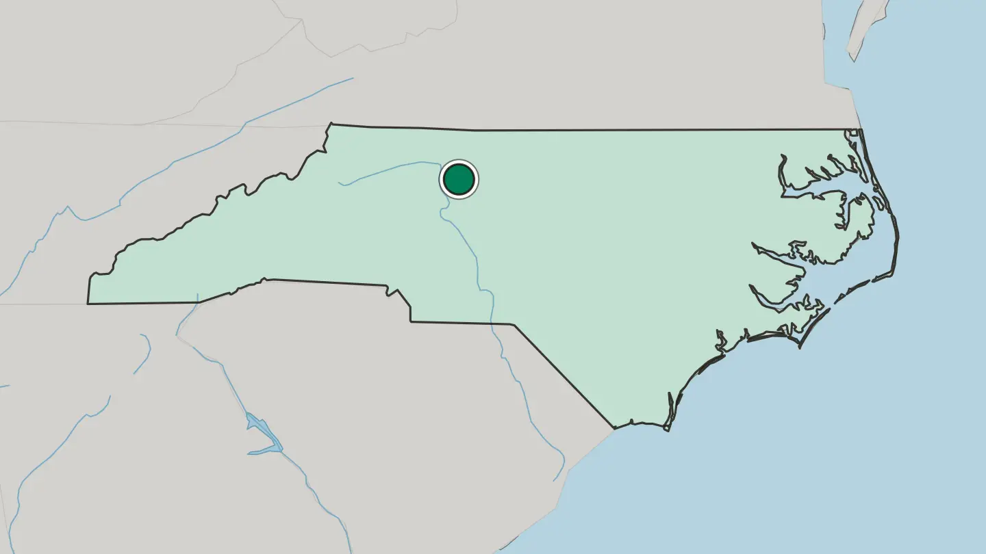 Map of Winston-Salem in United States