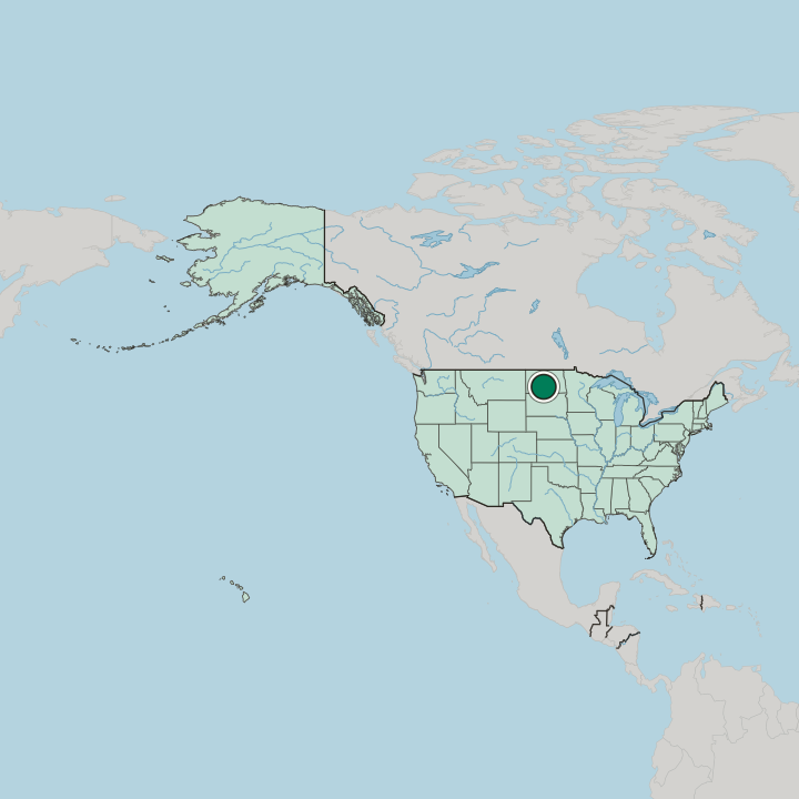 Map showing Bismarck — In United States