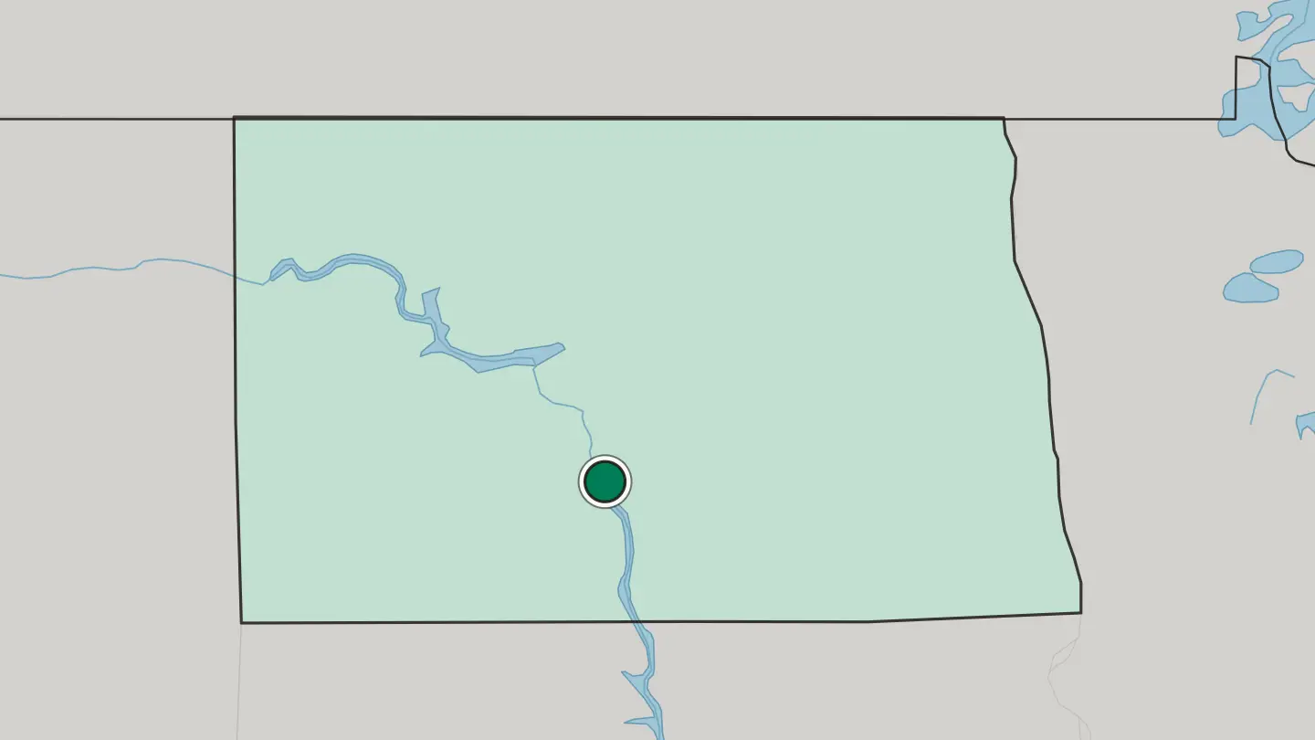 Map of Bismarck in United States