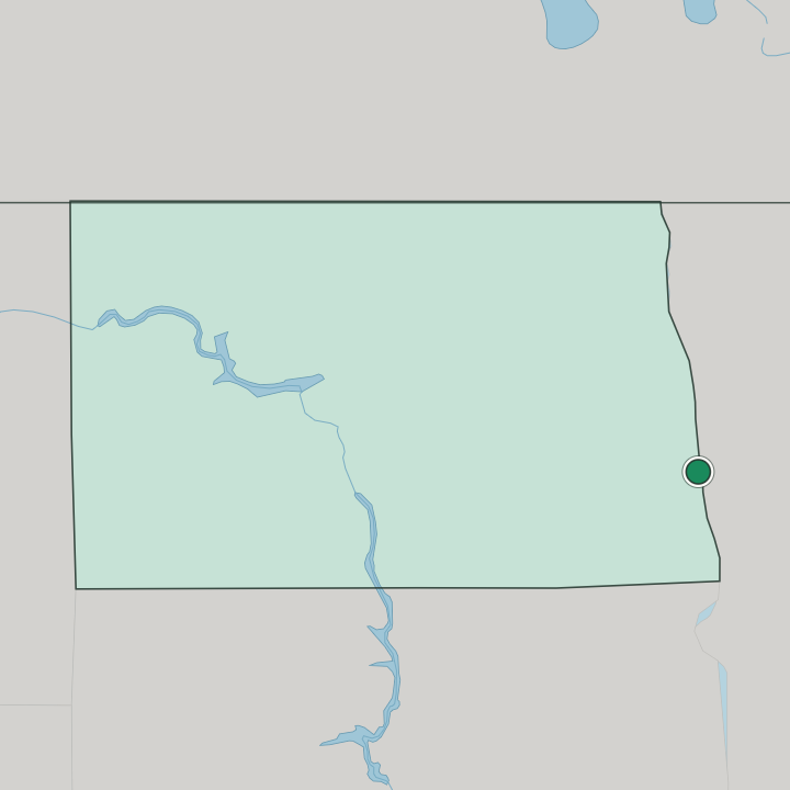 Map showing Fargo — In North Dakota