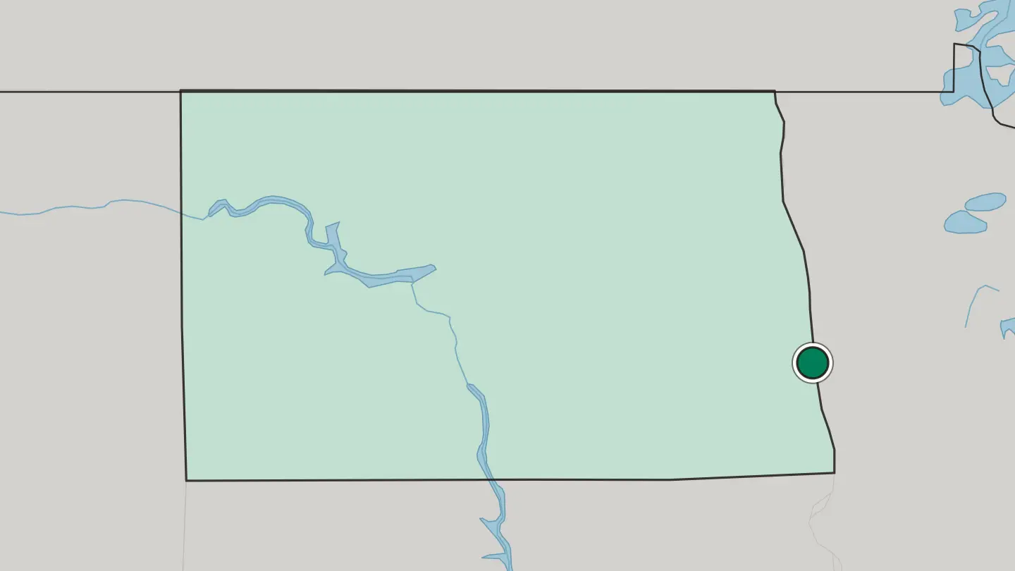 Map of Fargo in United States