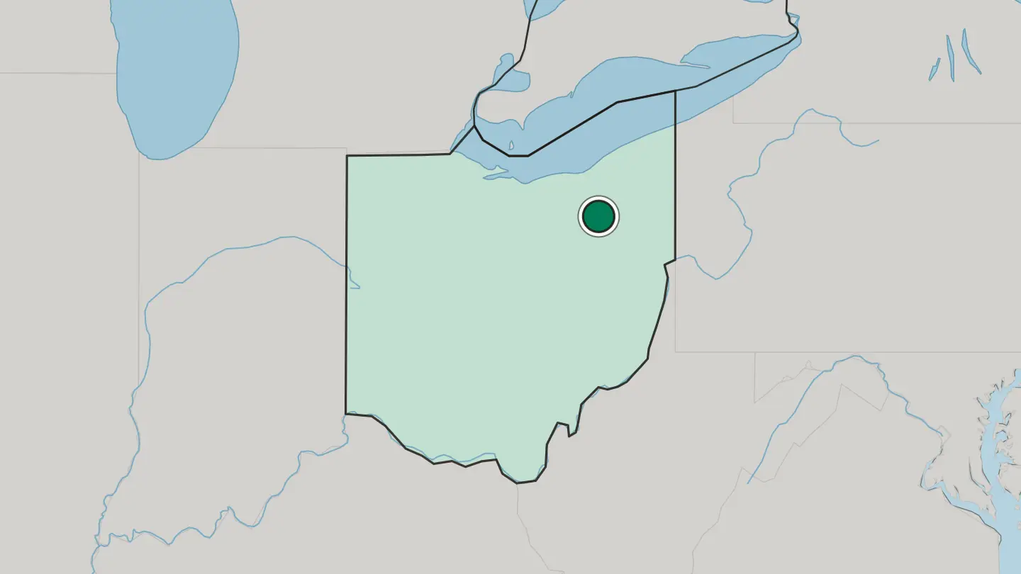 Map of Akron in United States