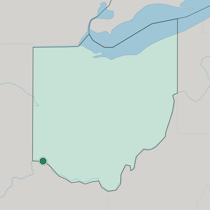 Map showing Cincinnati — In Ohio