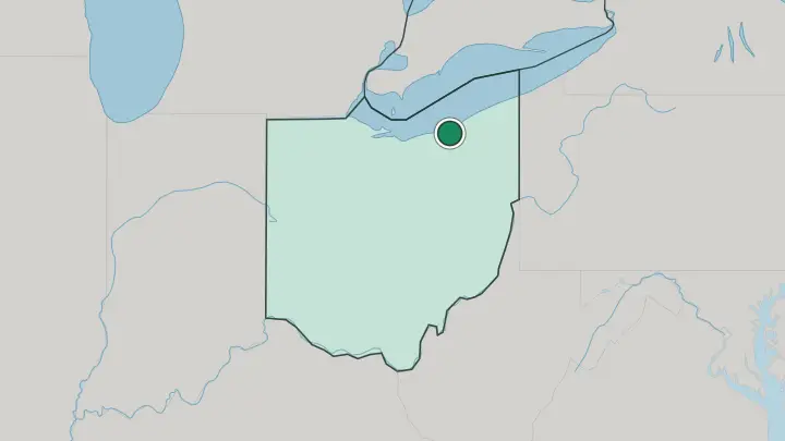 Map of Cleveland in United States