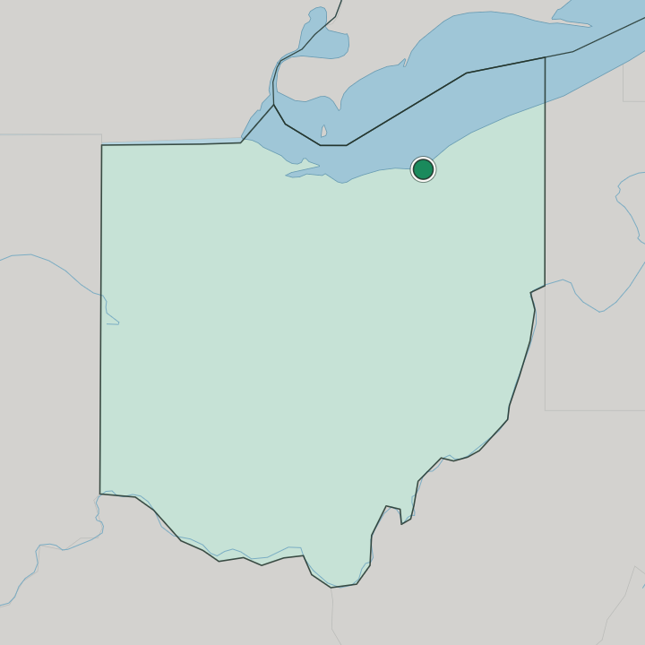 Map showing Cleveland — In Ohio