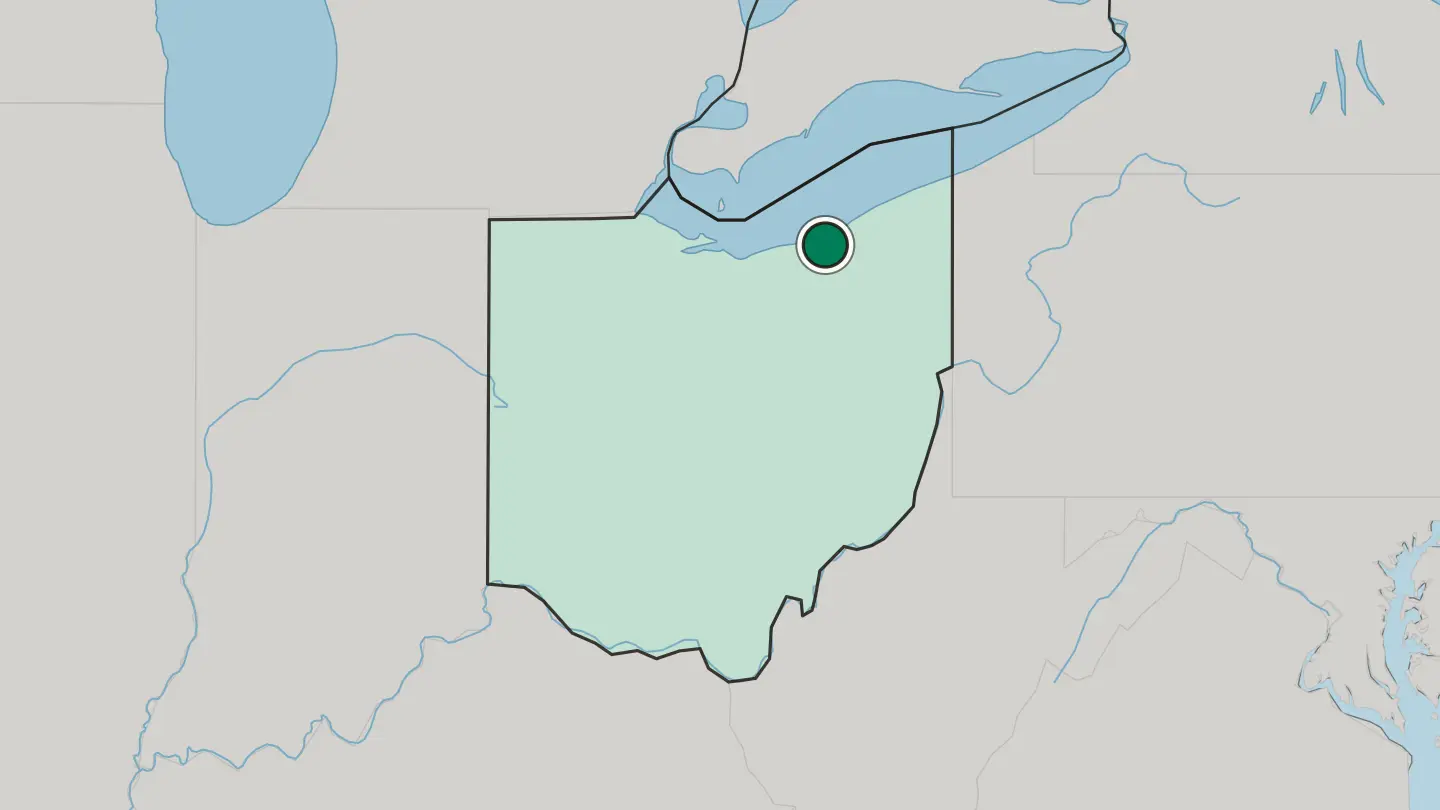 Map of Cleveland in United States