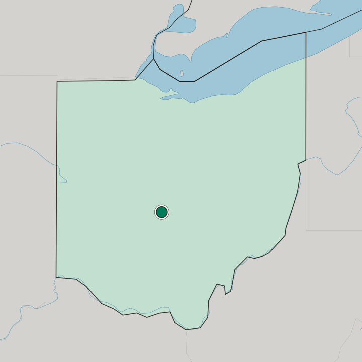 Map showing Downtown Columbus — In Ohio