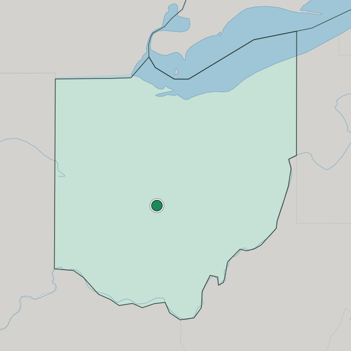 Map showing Columbus — In Ohio