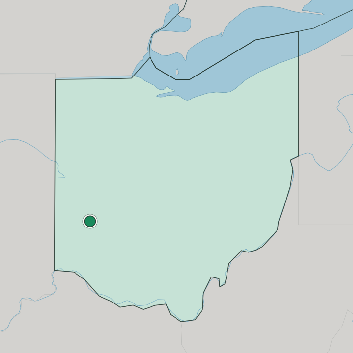 Map showing Dayton — In Ohio