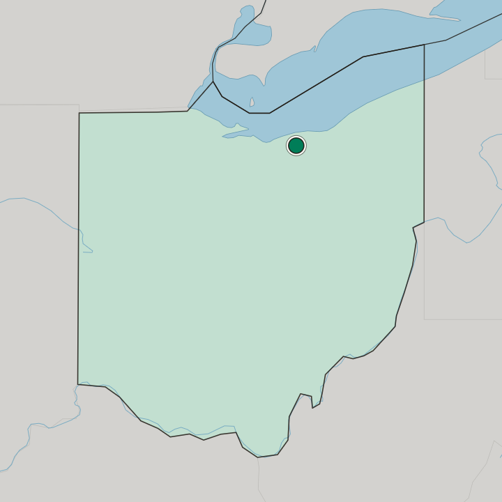 Map showing Elyria — In Ohio