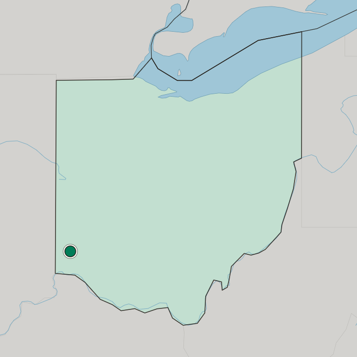 Map showing Hamilton — In Ohio