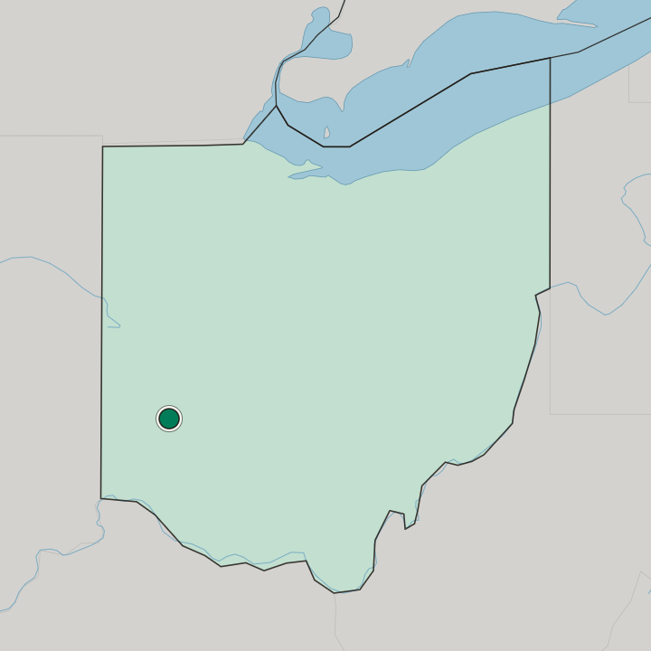 Map showing Kettering — In Ohio