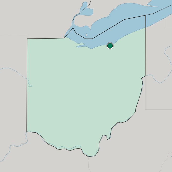 Map showing Lakewood — In Ohio