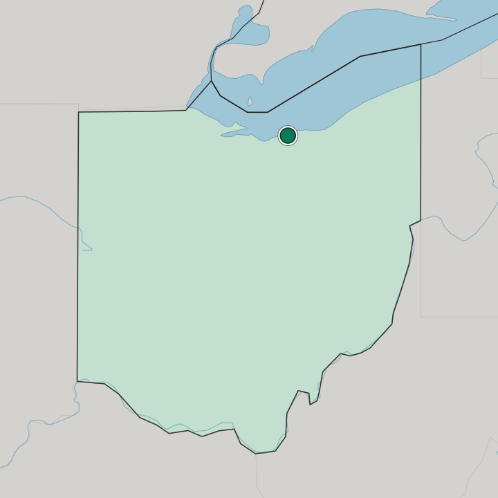 Map showing Lorain — In Ohio