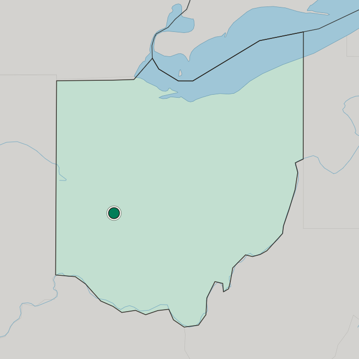 Map showing Springfield — In Ohio