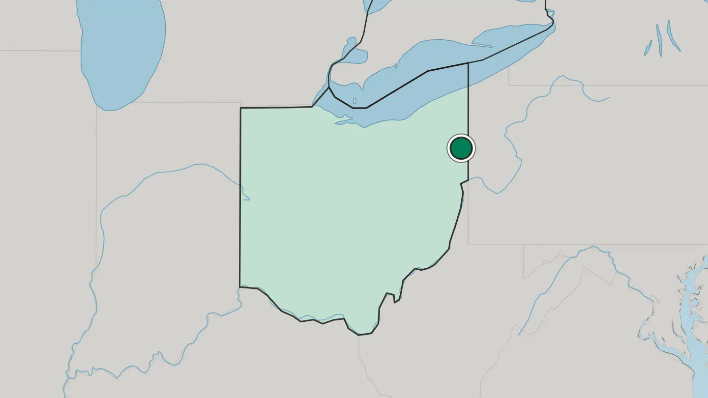 Map of Youngstown in United States