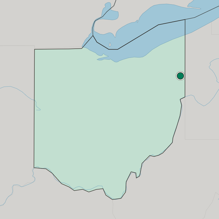 Map showing Youngstown — In Ohio