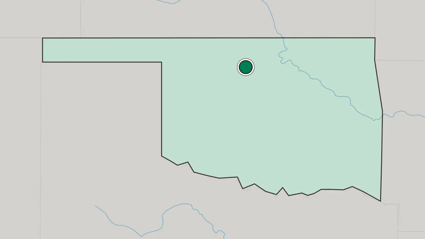 Map of Enid in United States