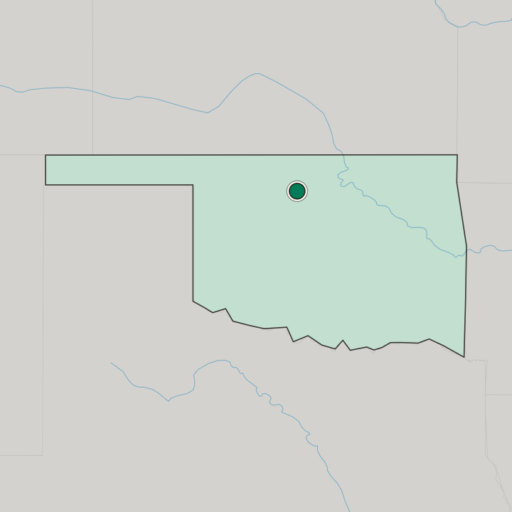 Map showing Enid — In Oklahoma