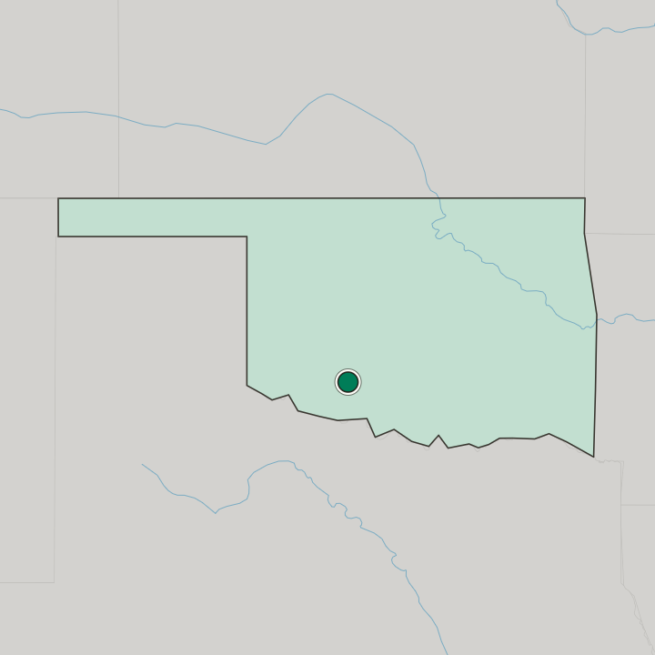 Map showing Lawton — In Oklahoma