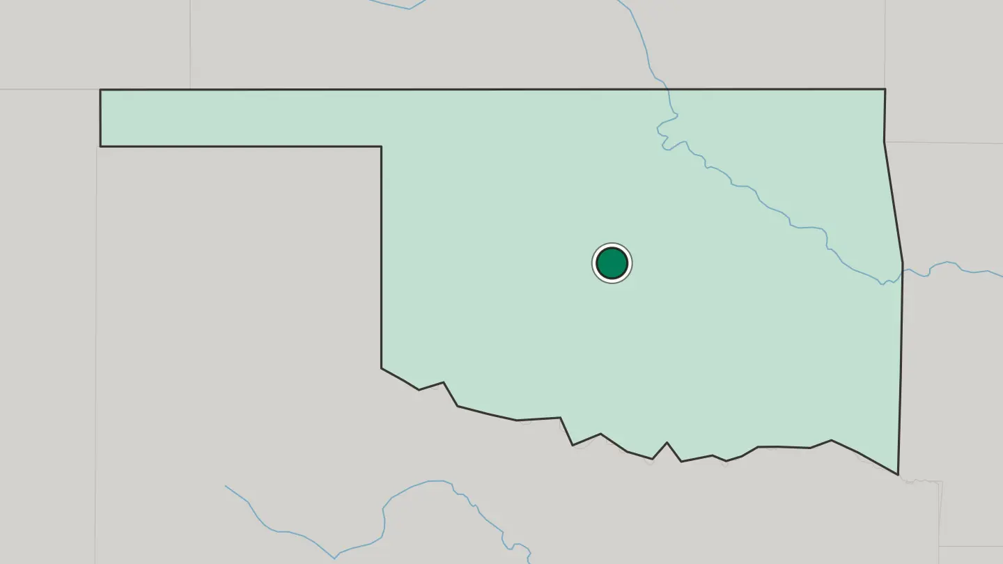 Map of Oklahoma City in United States