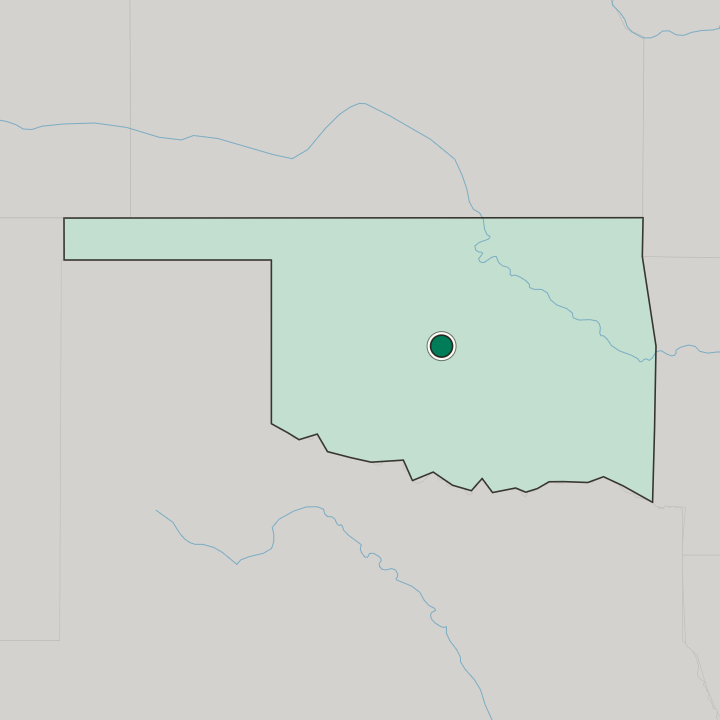 Map showing Oklahoma City — In Oklahoma