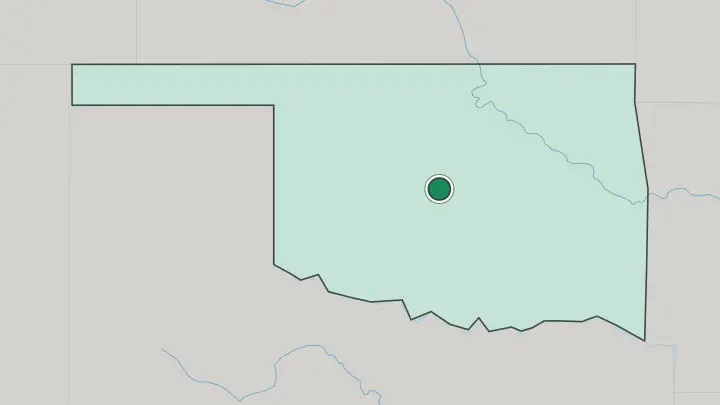 Map of Oklahoma City in United States