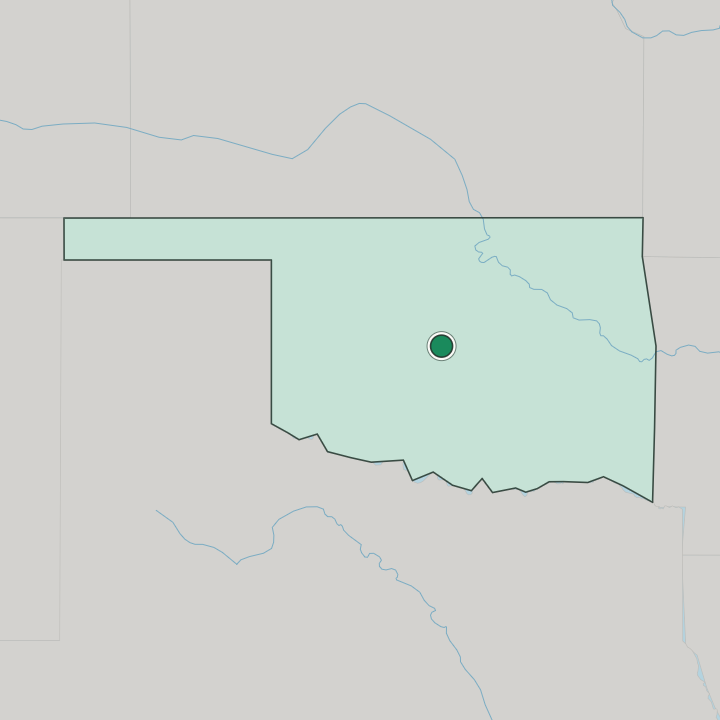 Map showing Oklahoma City — In Oklahoma