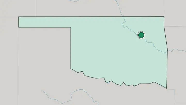 Map of Tulsa in United States