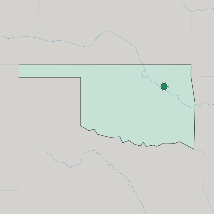 Map showing Tulsa — In Oklahoma