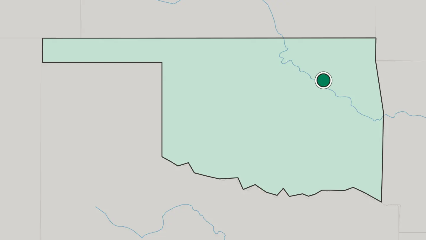 Map of Tulsa in United States